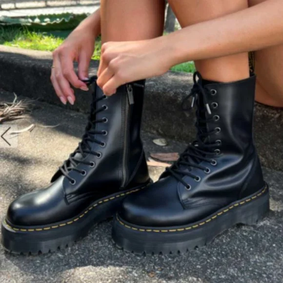MARTENS Black Jadon Hi Platform Boots MSRP$220 Fantastic Reviews